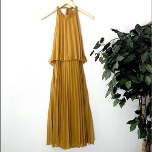 NWT ASOS Mustard/Gold Tie Neck Dress